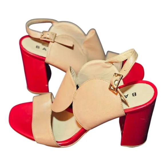 BARCA Heels Size Unknown Red and Beige - Picture 8 of 15